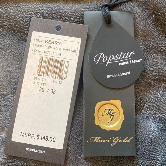 Women’s Mavi Jeans, 30/32, Deep Gold Popstar, Kerry, stretch fit, dark - Picture 6 of 6